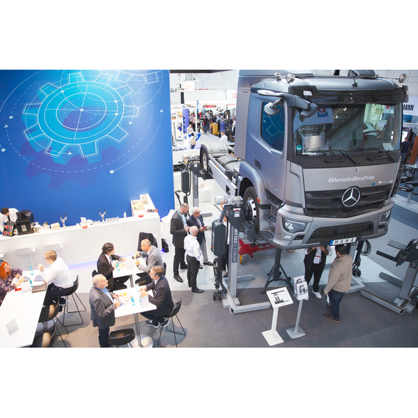 Der MAHA-Kommunikationsbereich auf der Automechanika 2024 | © MAHA Maschinenbau Haldenwang GmbH & Co. KG